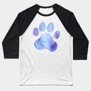 Blue and Purple Paw Print Baseball T-Shirt